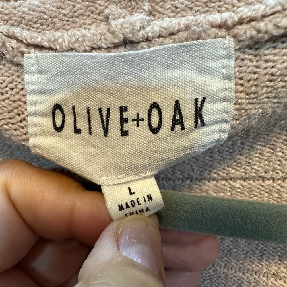 Olive & Oak Open Front Hooded Cardigan Size: L - Picture 3 of 4